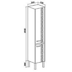 Runo Пенал для ванной Мира 35 R правый – фотография-7