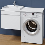 СанТа Тумба с раковиной под стиральную машину Марс 120 L 1 ящик подвесная белая