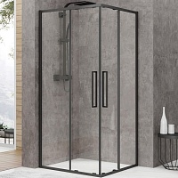 Black&White Душевой уголок Stellar Wind S872 Black 90x90