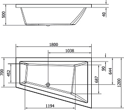 Alpen Акриловая ванна Triangl 180x120 R – фотография-4