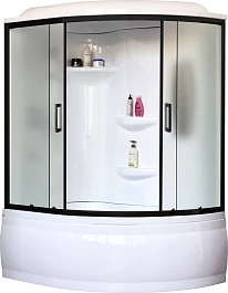 Royal Bath Душевая кабина ALP RB 140ALP-C-BL-L 140x95 L стекло матовое профиль черный матовый – фотография-1