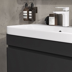 Equil Тумба под раковину Eltoro 80 2 ящика напольная черный софт – фотография-9