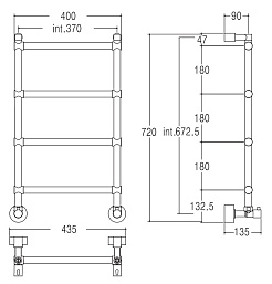 Margaroli Полотенцесушитель Sole 370-442 бронза – фотография-2