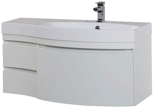 Aquanet Тумба с раковиной Опера 1-115 R с ящиком белая (169657) – фото-1