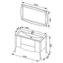 Aquanet Комплект Мебели "Виктория 120" черный/золото – фотография-3