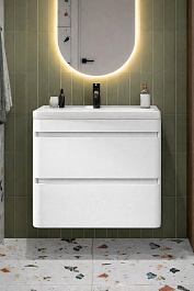 Vivon Тумба с раковиной Atwood 70 подвесная белая матовая – фотография-2