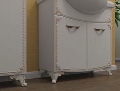 Какса-а Мебель для ванной Классик-Д 80 белый/золото – фотография-4