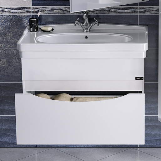 СанТа Тумба с раковиной Сатурн 85  подвесная – фотография-4