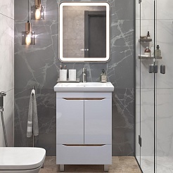 Vigo Мебель для ванной Grani 600-2-1 белая/дуб золотой – фотография-1