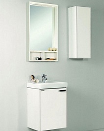 Акватон Мебель для ванной "Йорк 50 М" белый/выбеленное дерево – фотография-1