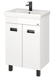 Onika Тумба с раковиной Балтика-Квадро Black 55 напольная белая – фотография-1