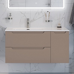 BelBagno Тумба под раковину Etna 100 L подвесная бежевая матовая – фотография-2