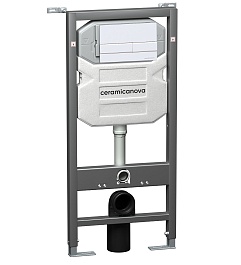 Ceramicanova Система инсталляции для унитазов Envision CN1002W с кнопкой смыва Flat белый – фотография-1