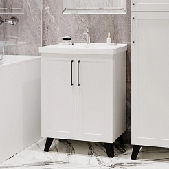 Mixline Тумба под раковину Риф 60 2 створки белая – фотография-4