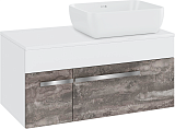 Runo Тумба с раковиной Вудлайн 85 Cuatro железный камень/белая