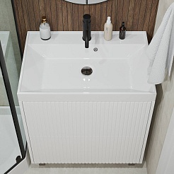 Vivon Тумба с раковиной Kristi 70 белая матовая рифленая – фотография-3