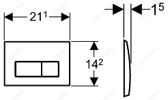 Geberit Кнопка смыва Kappa 50 115.258.00.1 сталь – фотография-2