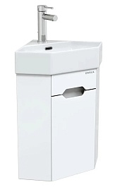 Onika Тумба под раковину Айленд 35 подвесная белая угловая – фотография-1