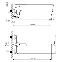 Tokito Смеситель для ванны KUDO чёрный TOK-KUD-1015 – фотография-6