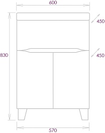 Onika Тумба под раковину Стрим 60.12 (Como) белая – фотография-4