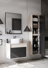 Акватон Мебель для ванной Лофт Урбан 80 графит\орегон, Мила круглая – фотография-5