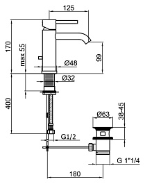 Webert Смеситель для раковины Elio EL830102345 Simil Acciaio – фотография-2