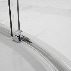 Azario Душевой уголок Shanghai 100/100 профиль матовый графит стекло прозрачное – фотография-3