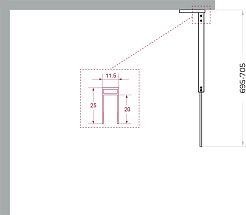 BelBagno Душевая перегородка Uno UNO-L-1-TB-70-C-GM 70x200 профиль оружейная сталь стекло прозрачное – фотография-7
