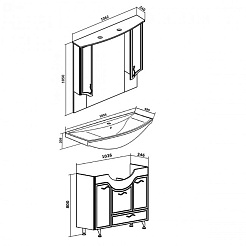 Runo Мебель для ванной Севилья 105 с б/к – фотография-7