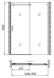 Gemy Душевая дверь Modern Gent S25191B R в нишу – фотография-3