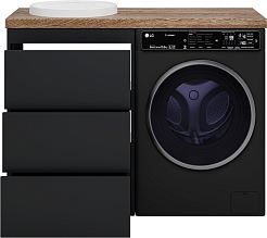 Brevita Мебель для ванной Grafit 120 под стиральную машину графит/махагон – фотография-7