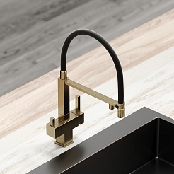 Sancos Смеситель для кухни Moro SC4006BG брашированное золото PVD покрытие – фотография-5