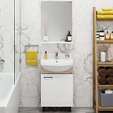 Onika Мебель для ванной Эко 52.10 Black белая/дуб сонома разборная