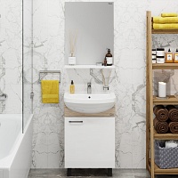 Onika Мебель для ванной Эко 52.10 Black белая/дуб сонома разборная