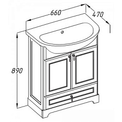 Opadiris Тумба с раковиной Клио 65 беленый бук – фотография-2