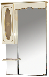 Misty Зеркальный шкаф Монако 70 L бежевый/ патина – фотография-1
