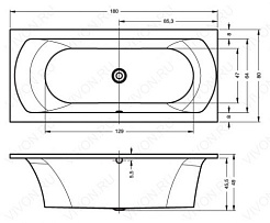 Riho Акриловая ванна Lima 180 BB46 сифон справа – фотография-2