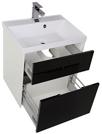 Aquanet Мебель для ванной "Латина 60" черная 2 ящика (181080) – фотография-6