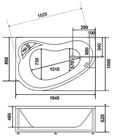 BellSan Акриловая ванна Сабина 165x110 R – фотография-4