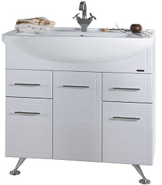 Водолей Мебель для ванной "Альфа 90" белая с б/к – фотография-2