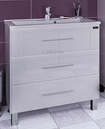 СанТа Тумба с раковиной Омега 90 напольная – фотография-1