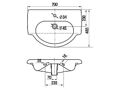 Керамин Умывальник мебельный "Верона 70" – фотография-2
