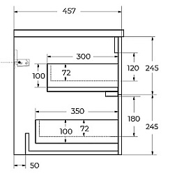 Cezares Тумба под раковину Duet-N 90 подвесная Bianco Lucido – фотография-10