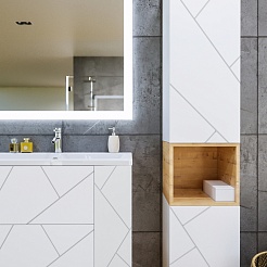 Бриклаер Мебель для ванной Кристалл 90 белая – фотография-3