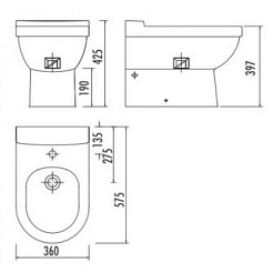 Creavit Биде напольное Vitroya VT500 – фотография-3