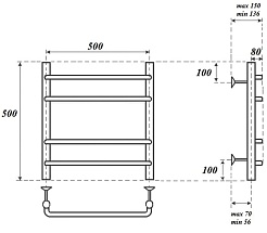 Point Полотенцесушитель электрический П4 500x500 PN09155E хром – фотография-4