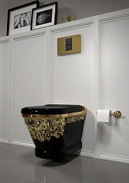 Creavit Унитаз подвесной Antik AN320 с биде, черный – фотография-3