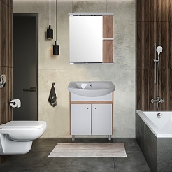 ASB-Mebel Зеркало Альпина 70 белое/дуб золотой – фотография-4