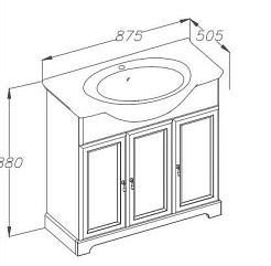Opadiris Тумба с раковиной Кама 85 орех – фотография-2