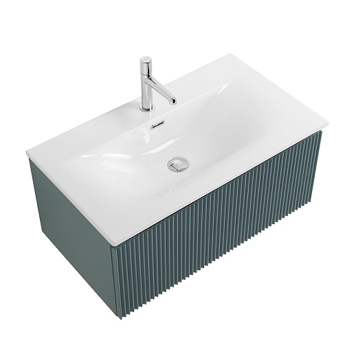 BelBagno Тумба под раковину Uno 80 с 1 ящиком подвесная Голубой матовый – картинка-7